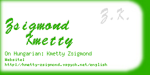 zsigmond kmetty business card